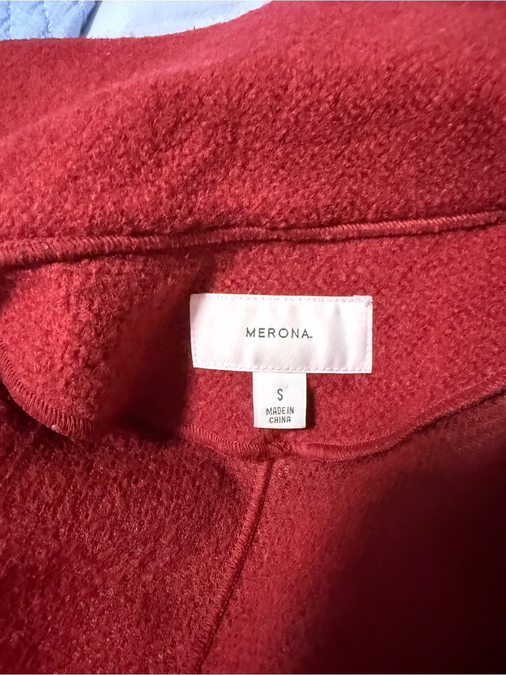 Merona Deep Red Wool Blend Double-Breasted Peacoat Jacket Size Small